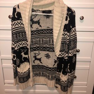 black n white christmas cardigan